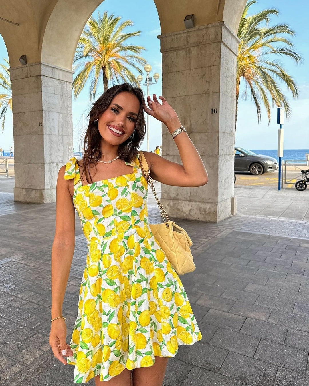 Lime | Summer dress with striking lime print