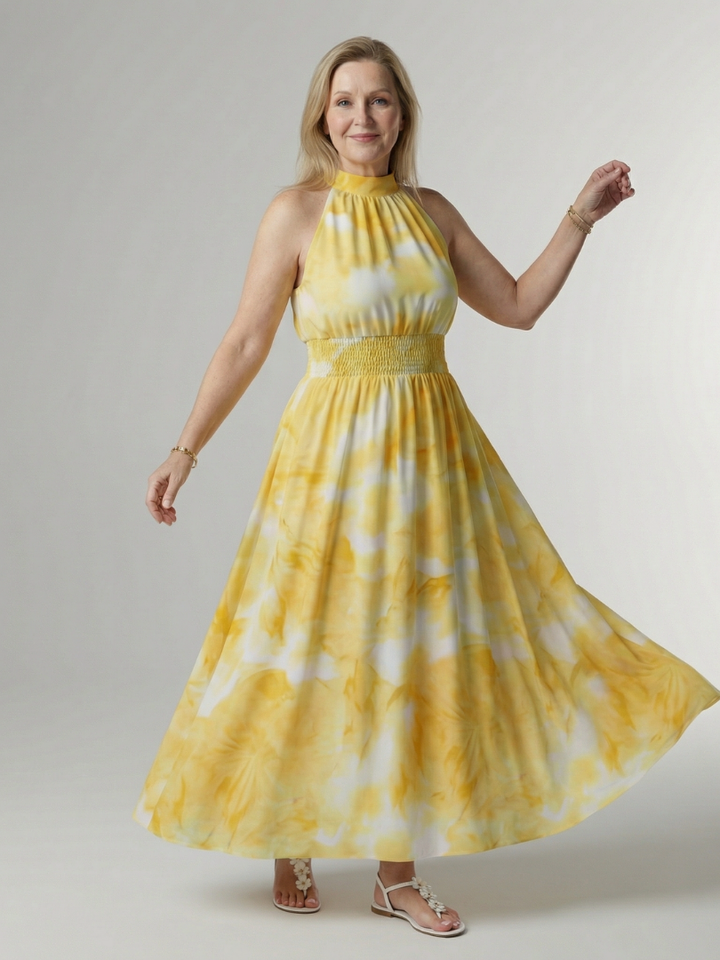 Sylin | Gathered Halter Dress