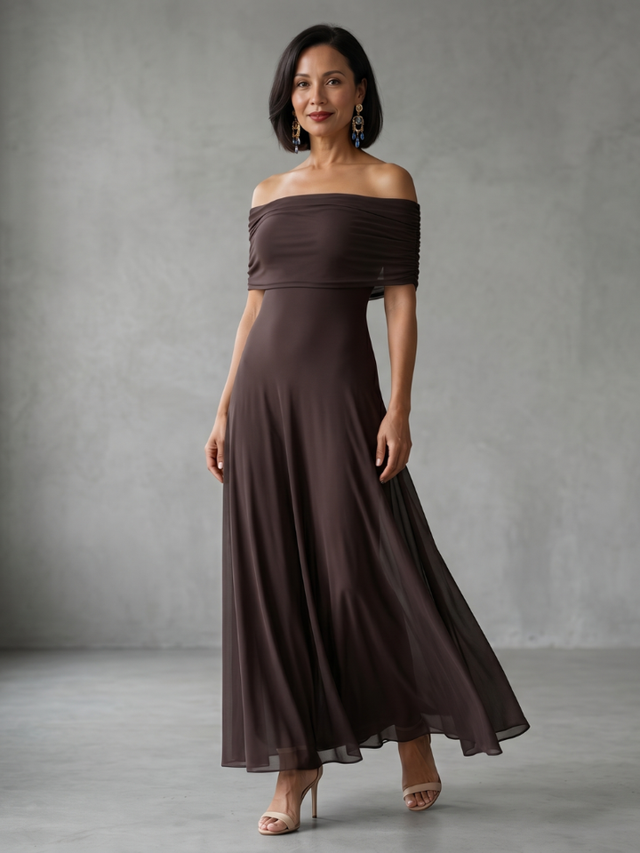 June | Off Shoulder Draped Maxi Dress