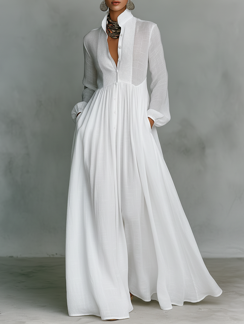 Alessandra | Flowing Button-Front Maxi Dress