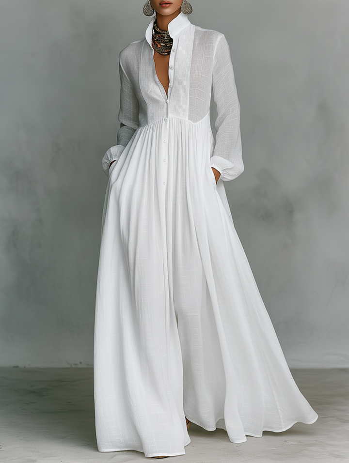 Alessandra | Flowing Button-Front Maxi Dress
