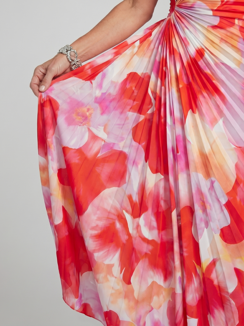 Taya | One Shoulder Pleated Bodice Dress