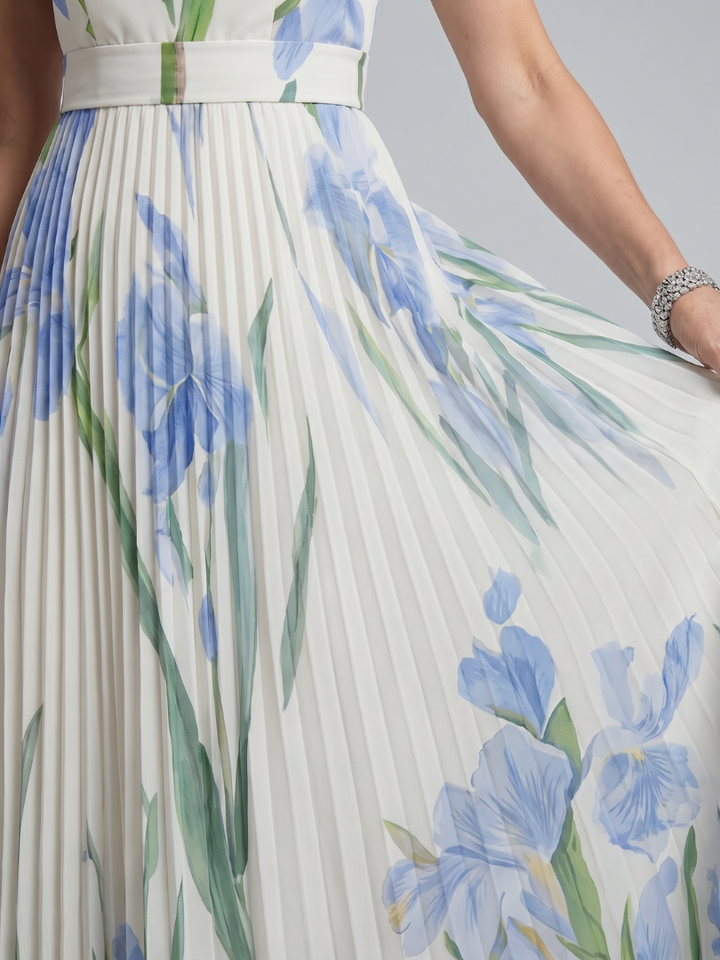 Ophelia | Sleeveless Square Neck Floral Print Dress