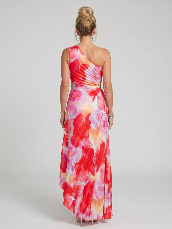 Taya | One Shoulder Pleated Bodice Dress