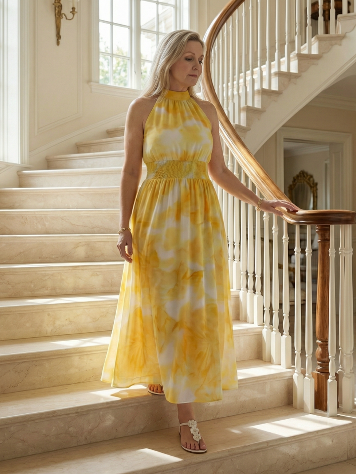 Sylin | Gathered Halter Dress