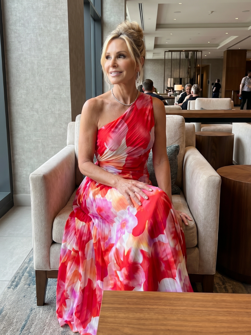 Taya | One Shoulder Pleated Bodice Dress
