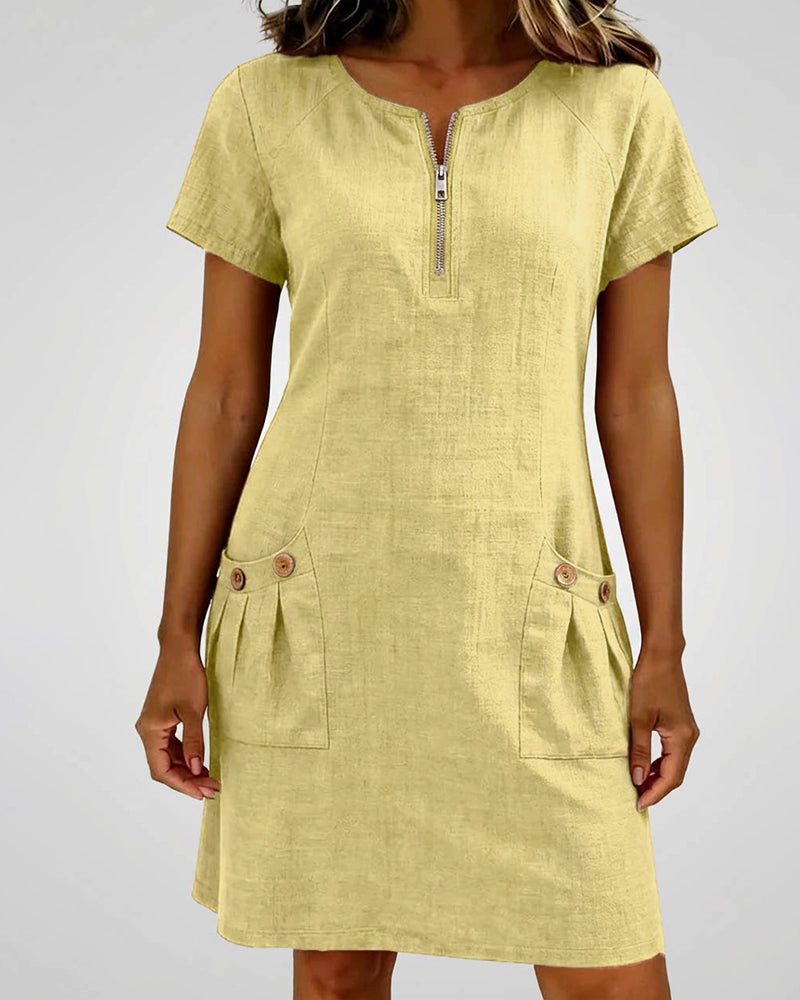 Penelope – Dress With Zipper And Pockets