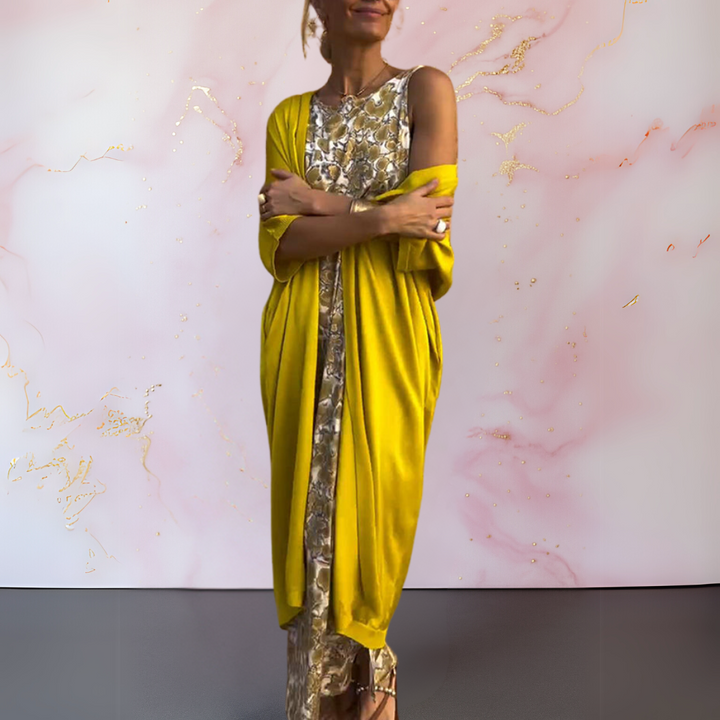 Giavanna™ | Elegant Dress with Cardigan