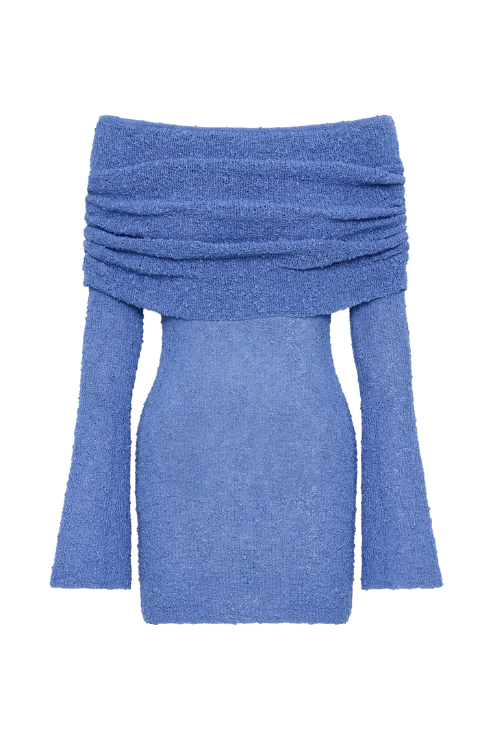 Giana | Off-Shoulder Knitted Mini Dress – Sheer Summer Look
