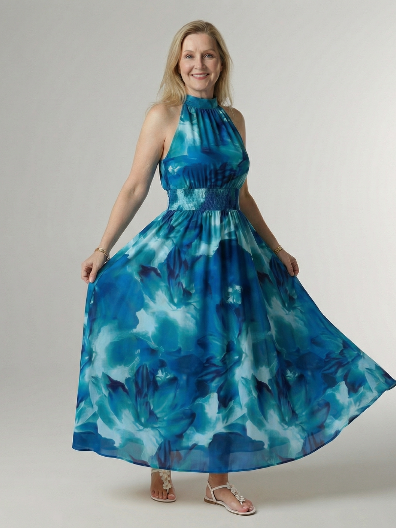 Sylin | Gathered Halter Dress
