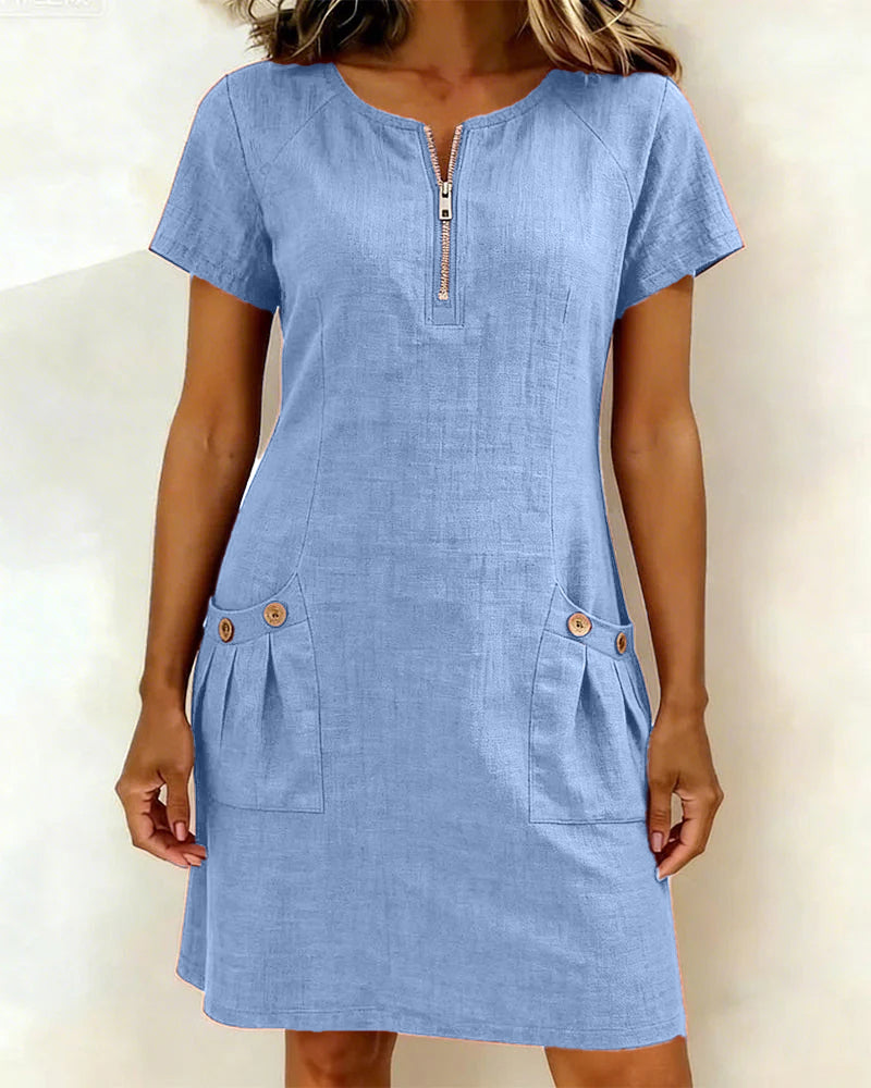 Penelope – Dress With Zipper And Pockets