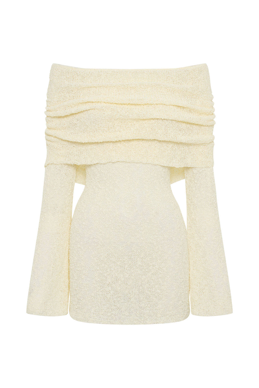 Giana | Off-Shoulder Knitted Mini Dress – Sheer Summer Look