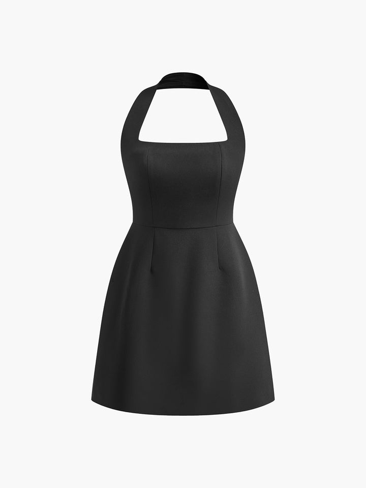 Millan | Elegant A-line Halter Mini Dress - Comfortable, Regular Fit