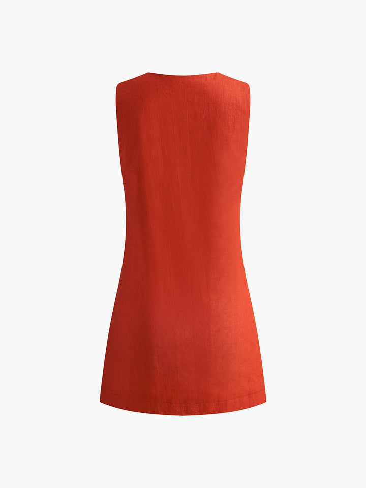 Lotje | Red Summer Dress with V-Neck