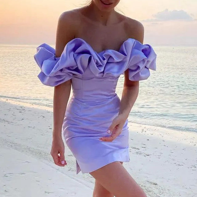 Myrell | Off-Shoulder Cocktail Dress with Ruffles