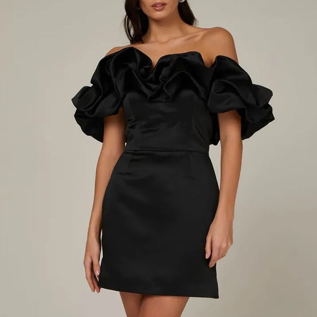 Myrell | Off-Shoulder Cocktail Dress with Ruffles