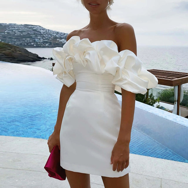 Myrell | Off-Shoulder Cocktail Dress with Ruffles