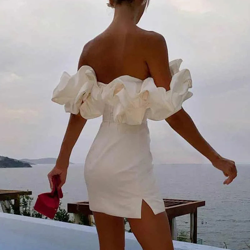 Myrell | Off-Shoulder Cocktail Dress with Ruffles