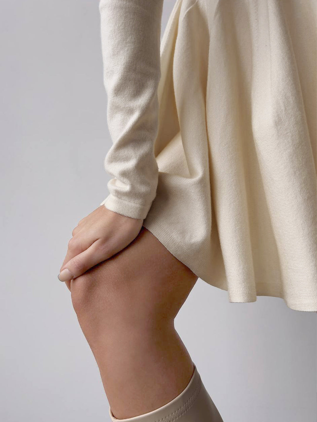 Lovie | Trendy Fit-and-Flare Dress - Structured Skirt, Round Neckline with Long Sleeves