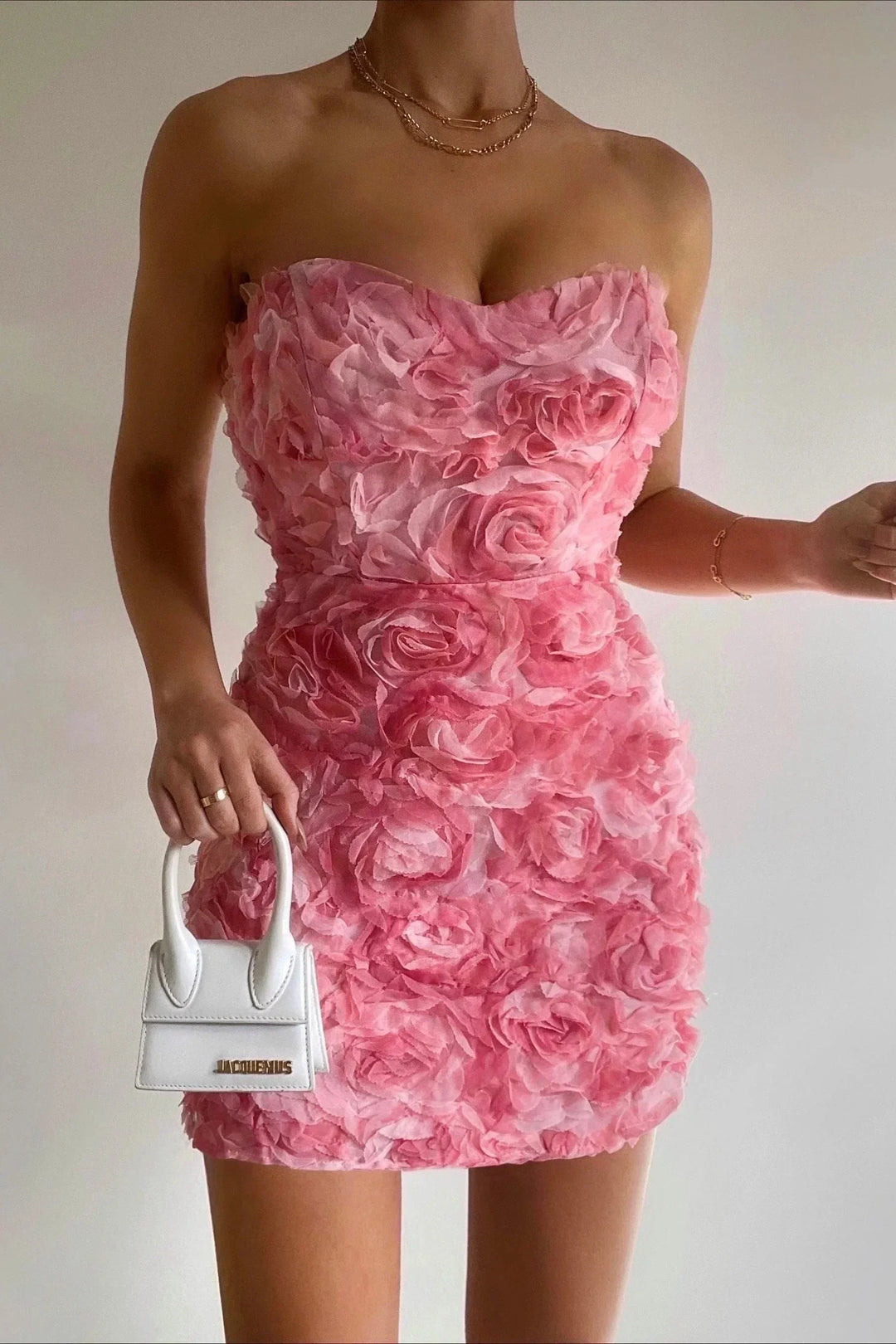 Très Jolie | Strapless Dress with Floral Pattern