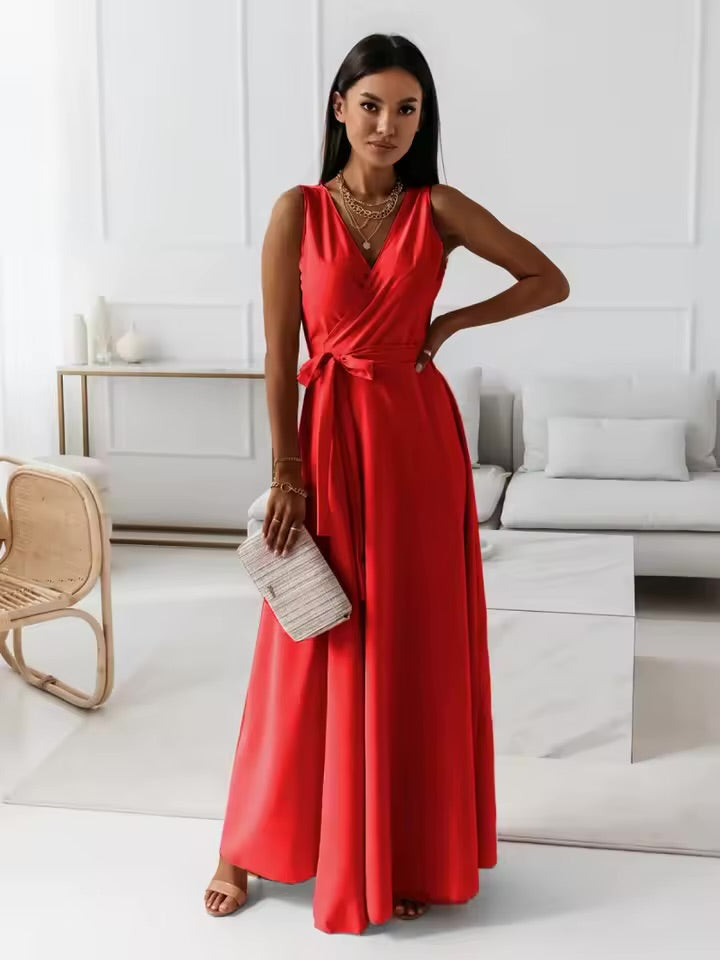 Valerina – Women's Loose A-line V-Neck Dress