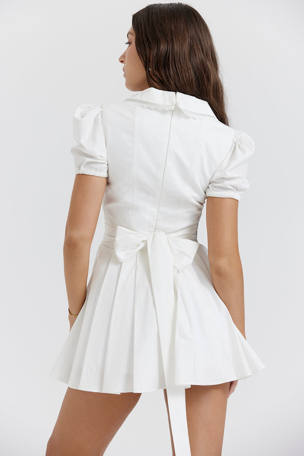 Aida | Classic Pleated Mini Dress – Elegant V-neck