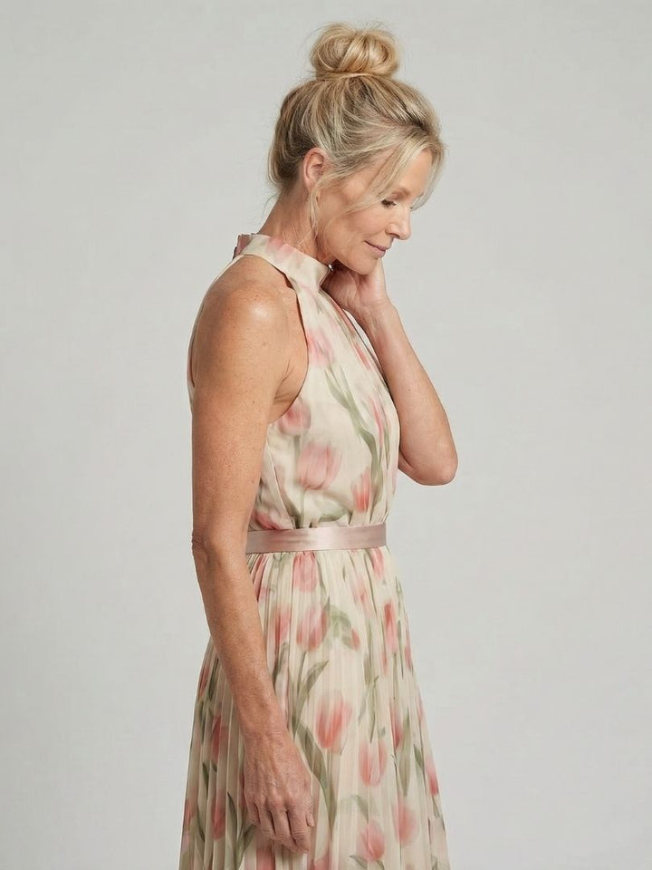 Aurelle | Halter Neck Floral Dress