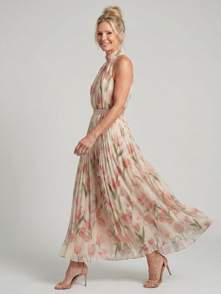 Aurelle | Halter Neck Floral Dress