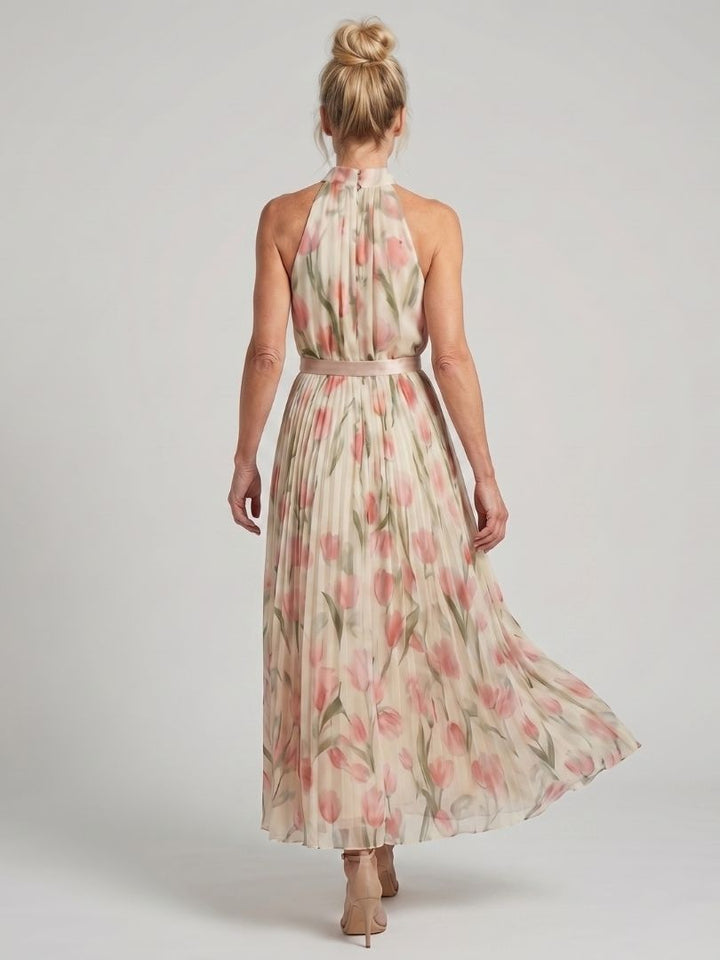 Aurelle | Halter Neck Floral Dress
