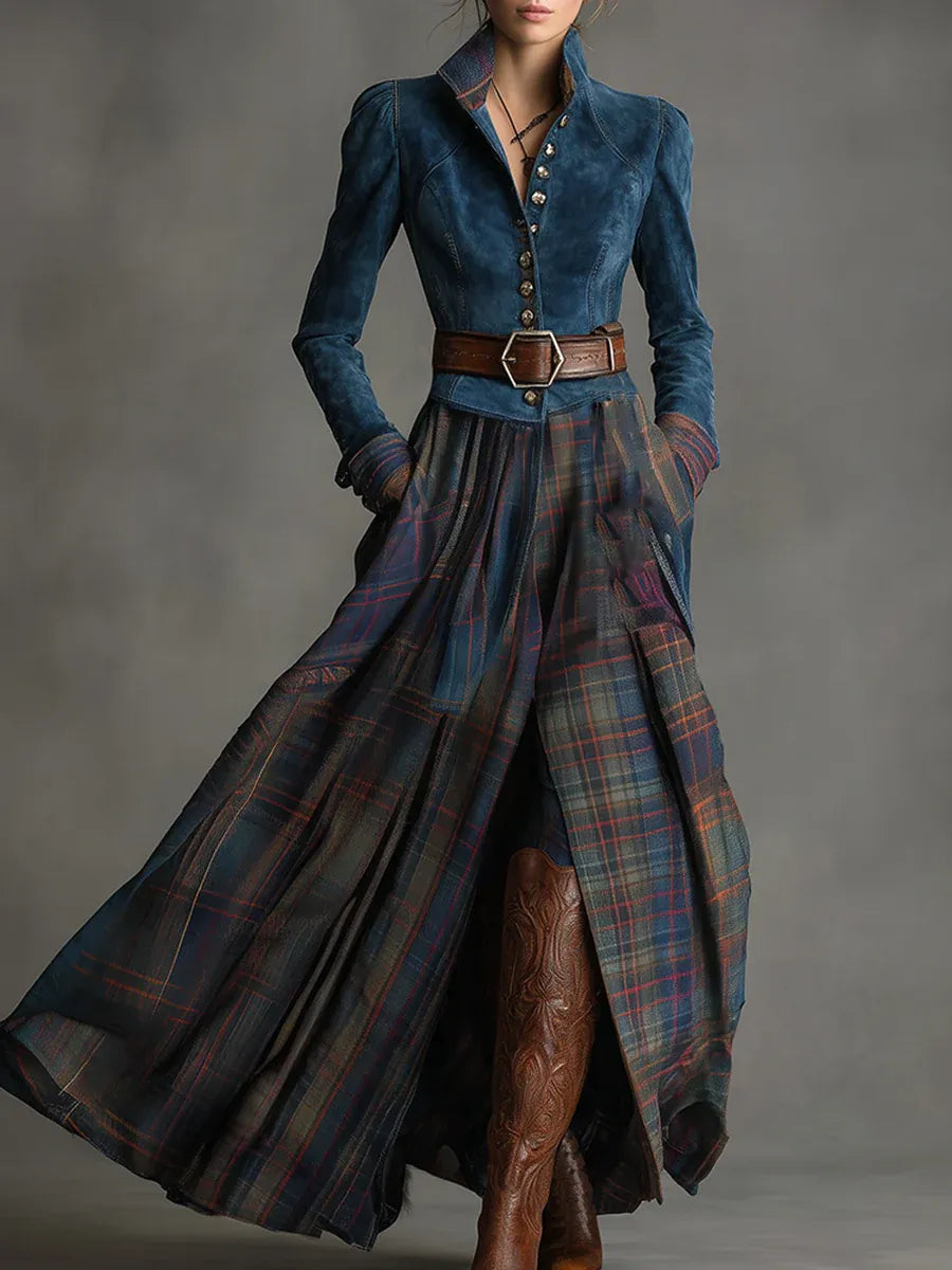 Edurne Heritage | Luxury Suede Patchwork Gown