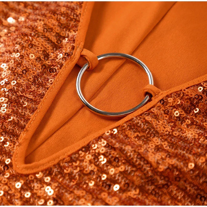 Valerie | Glitter Mini Dress - V-Neck & Wide Sleeves