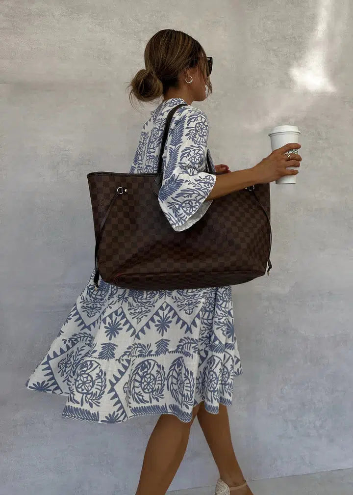 Maisie | Women's Boho Patterned Long Sleeve Midi Dress