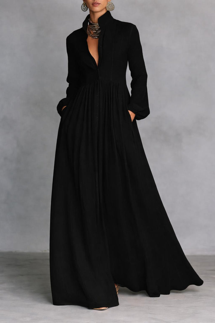 Alessandra | Flowing Button-Front Maxi Dress