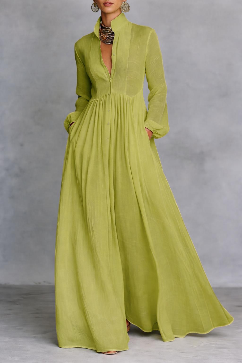 Alessandra | Flowing Button-Front Maxi Dress