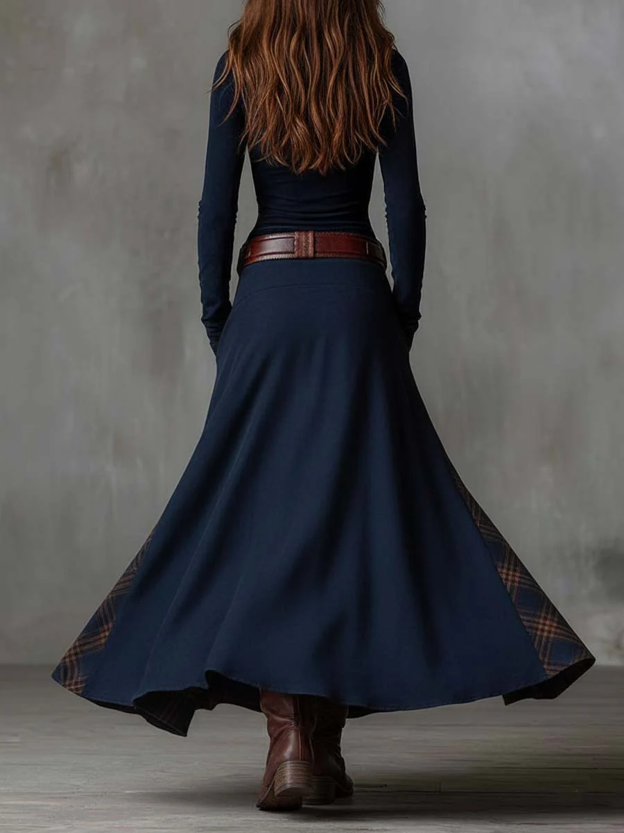 Lureno Heritage | Iconic Suede-Texture Maxi Dress