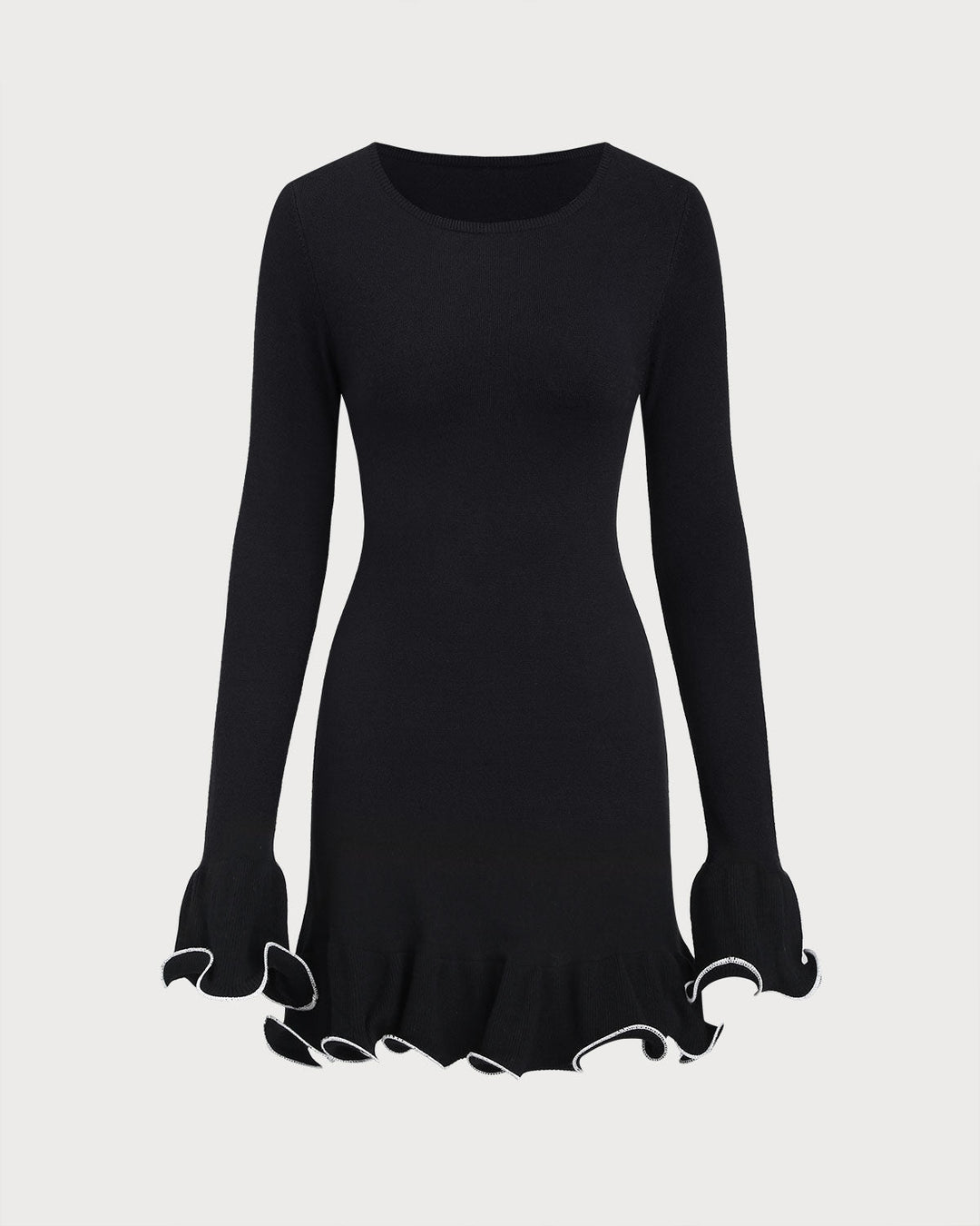 Felora | Ribbed Mini Dress - with Ruched Detailing, Casual Elegant