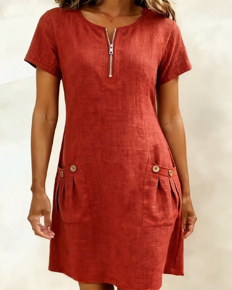 Penelope – Dress With Zipper And Pockets
