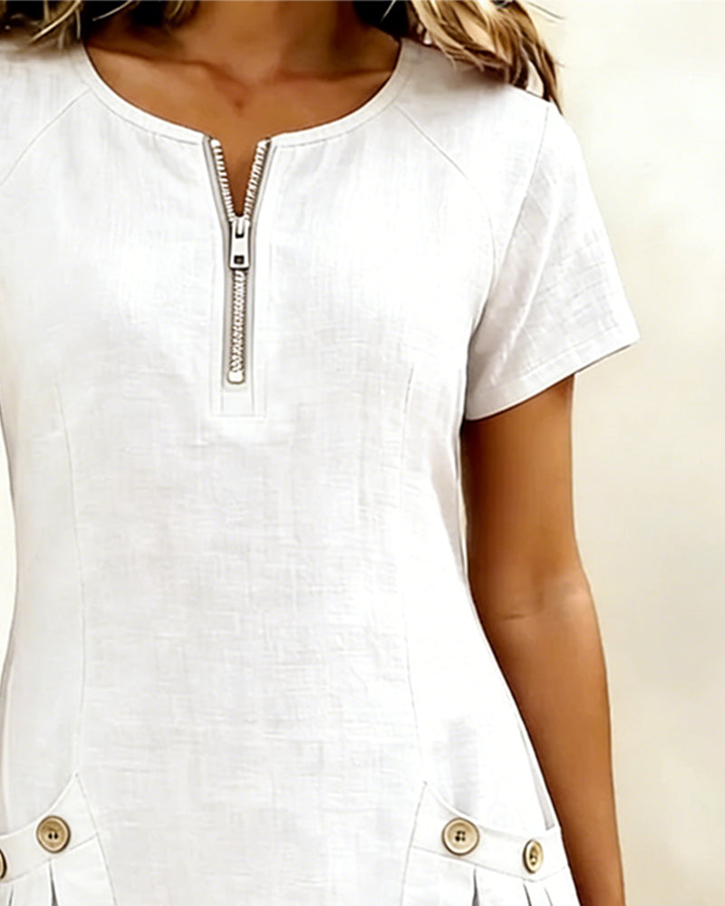 Penelope – Dress With Zipper And Pockets