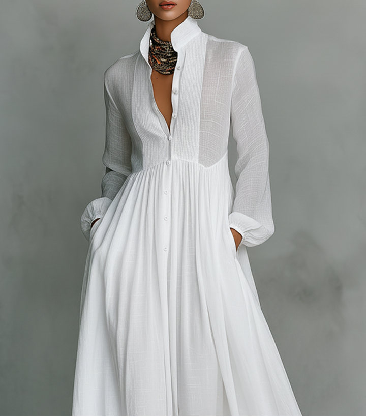 Alessandra | Flowing Button-Front Maxi Dress