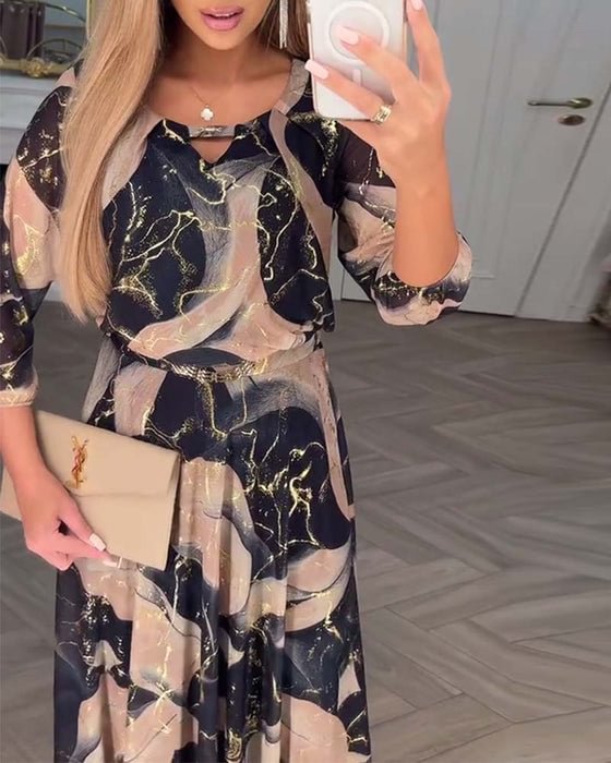 Victoria | Printed Chiffon Dress