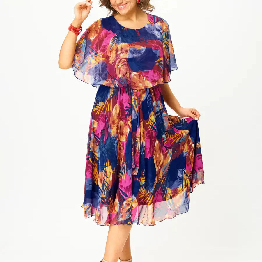 Eloria | Comfortable Plus Size Chiffon Dress