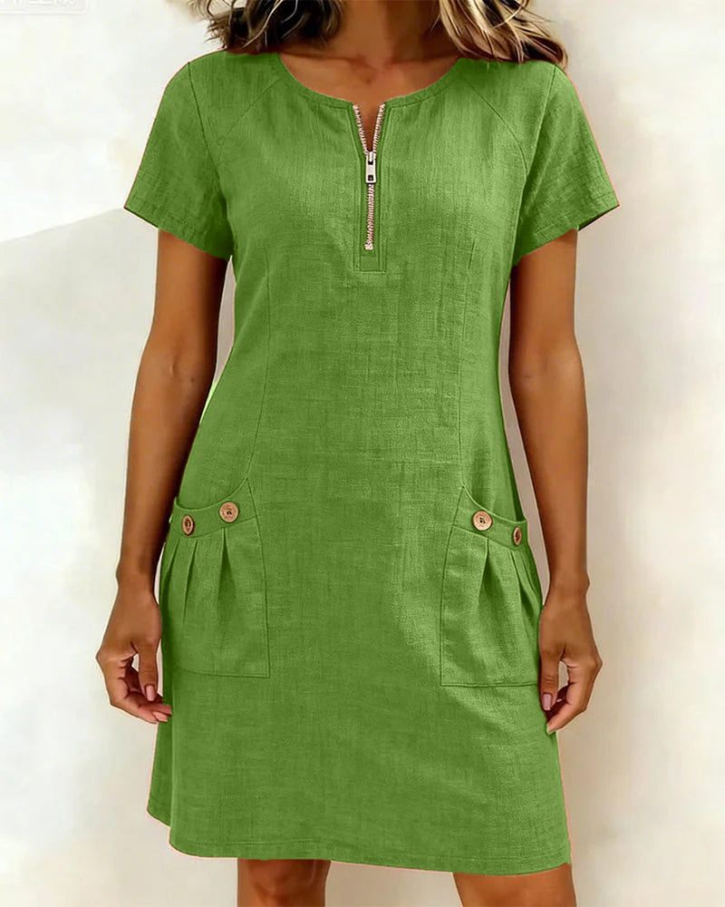 Penelope – Dress With Zipper And Pockets