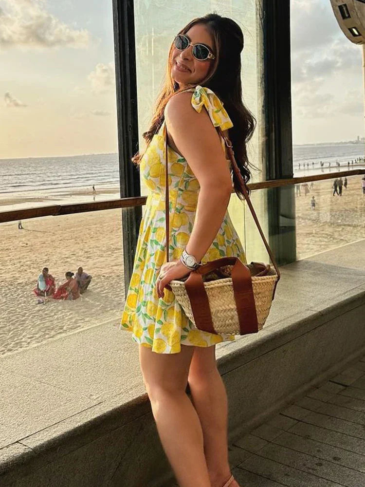 Lime | Summer dress with striking lime print