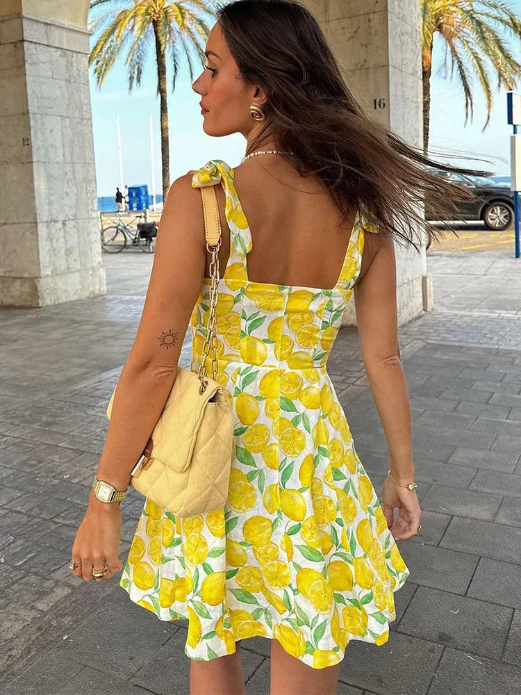 Lime | Summer dress with striking lime print