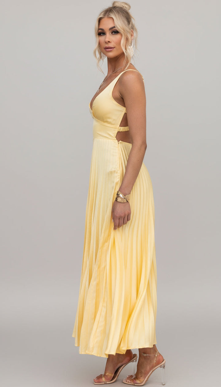 Isadora™ | Yellow V-Neck Maxi Dress