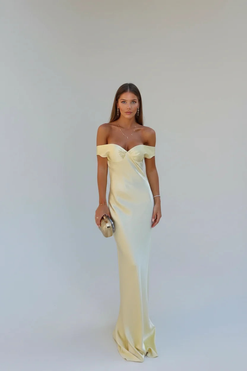 Isadora™ | Satin Backless Maxi Dress