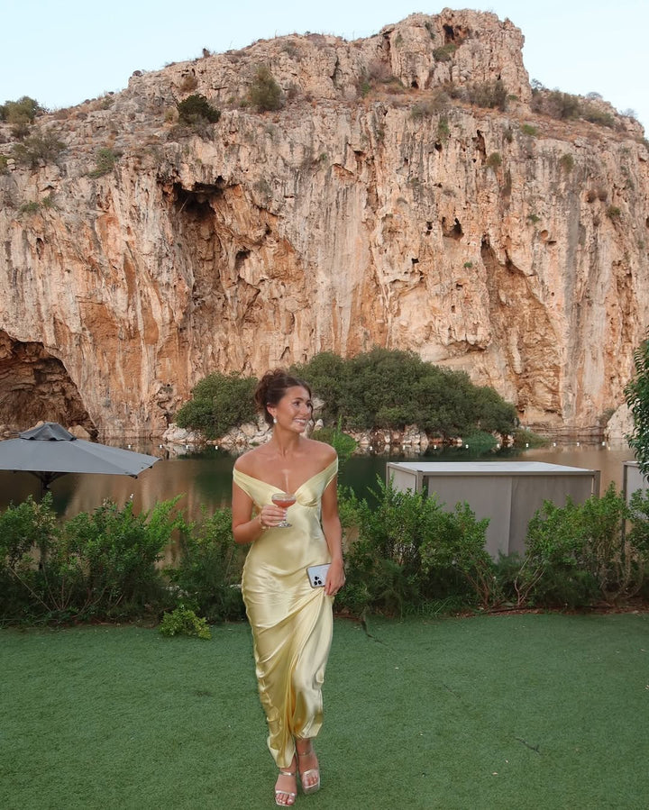 Isadora™ | Satin Backless Maxi Dress